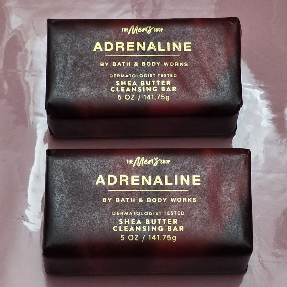 Bath & Body Works Men's Adrenaline Shea Butter Bar Set of 2 NEW RARE